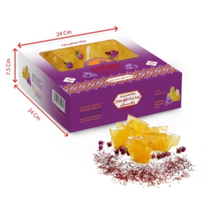 پرده نبات فوق ممتاز زعفرانی بزرگ 2/300کیلوگرم یزدی